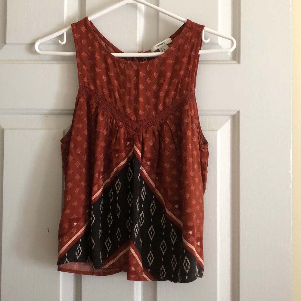 Warm colour tank top